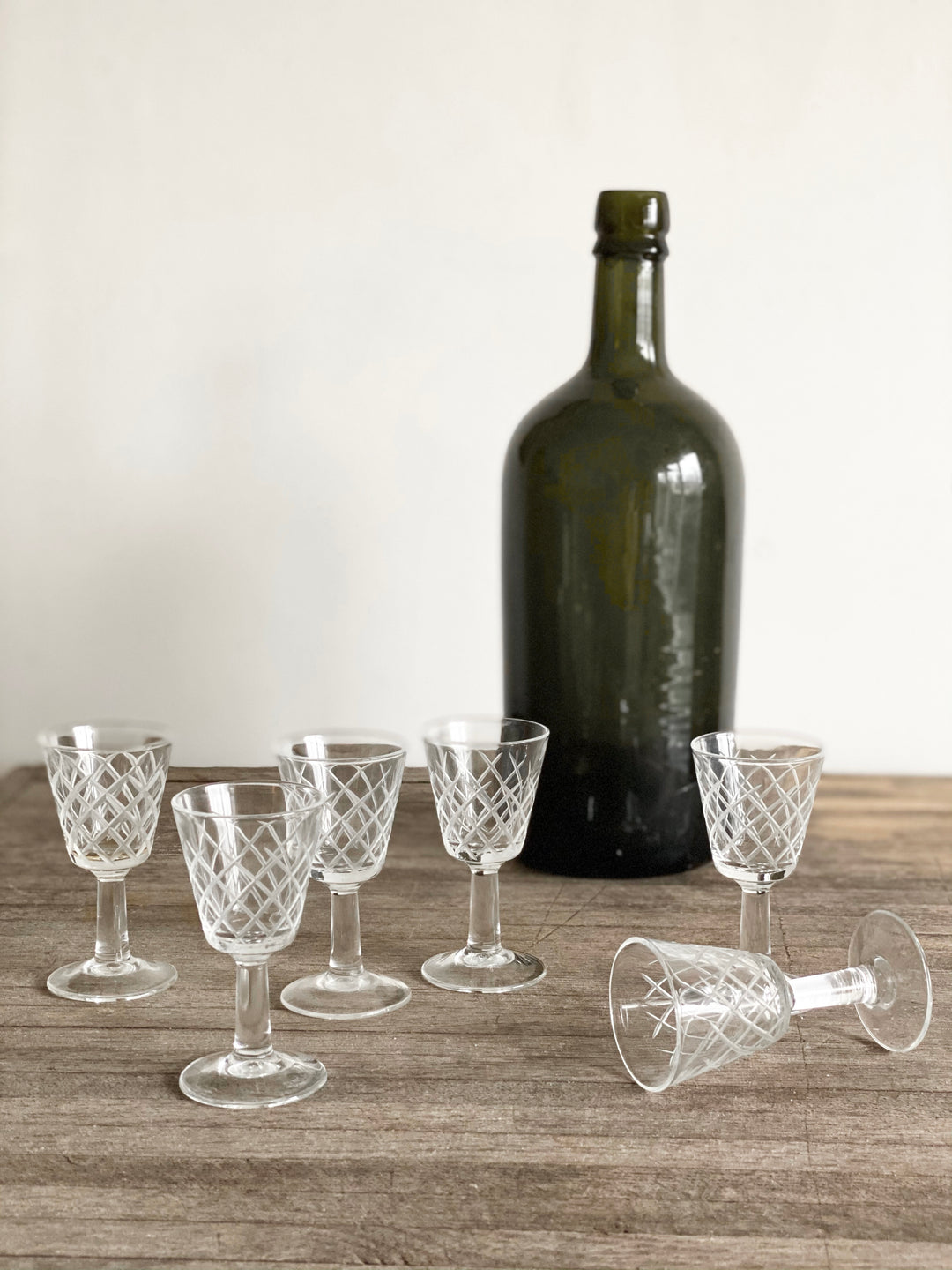 vintage French liqueur glasses