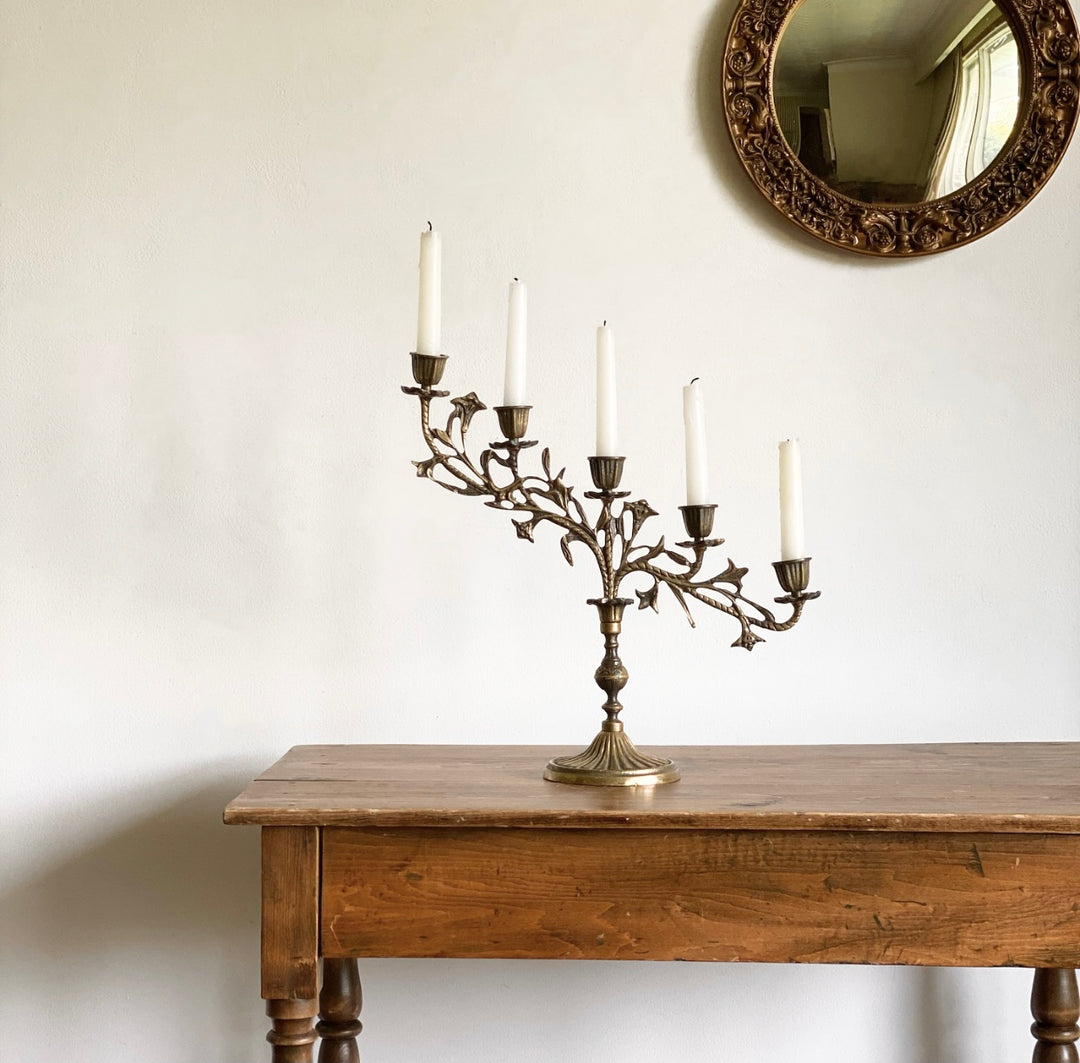 antique brass altar candelabra