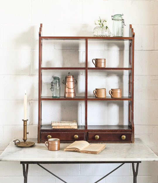 vintage hanging wall shelf