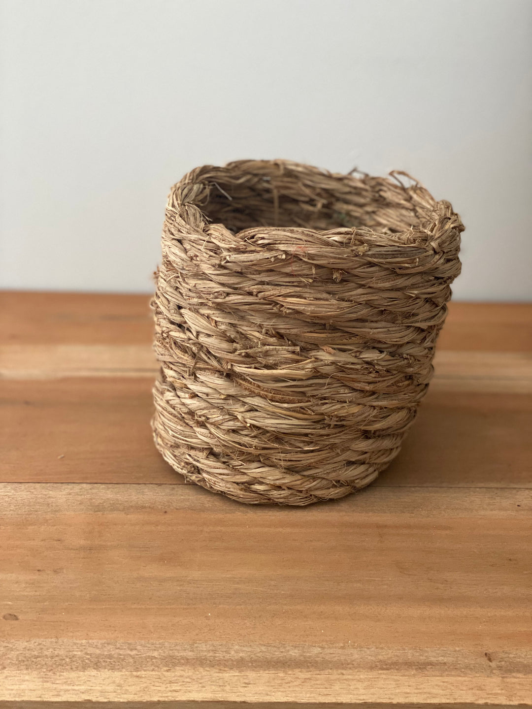 vintage rye straw basket