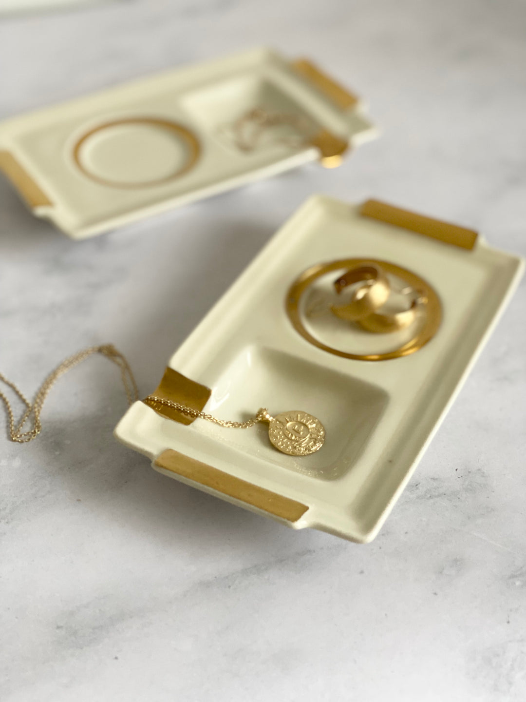 vintage Limoges saucer & ashtray, set of two