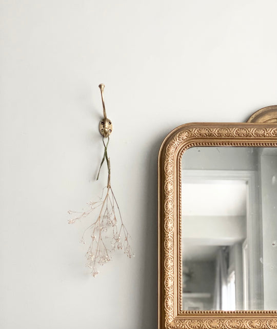 vintage French solid brass coat hook