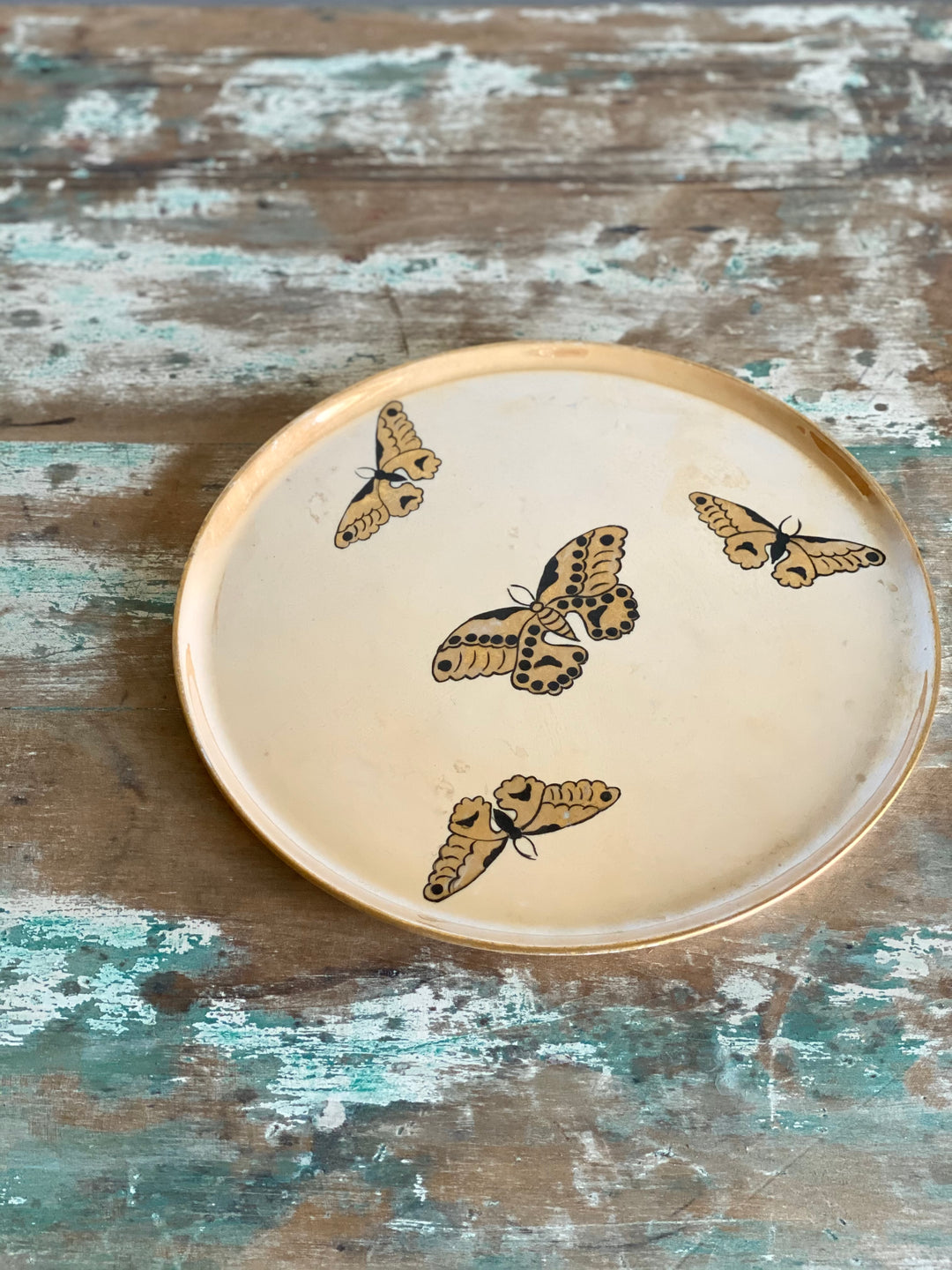 vintage Limoges "papillon en vol" plate