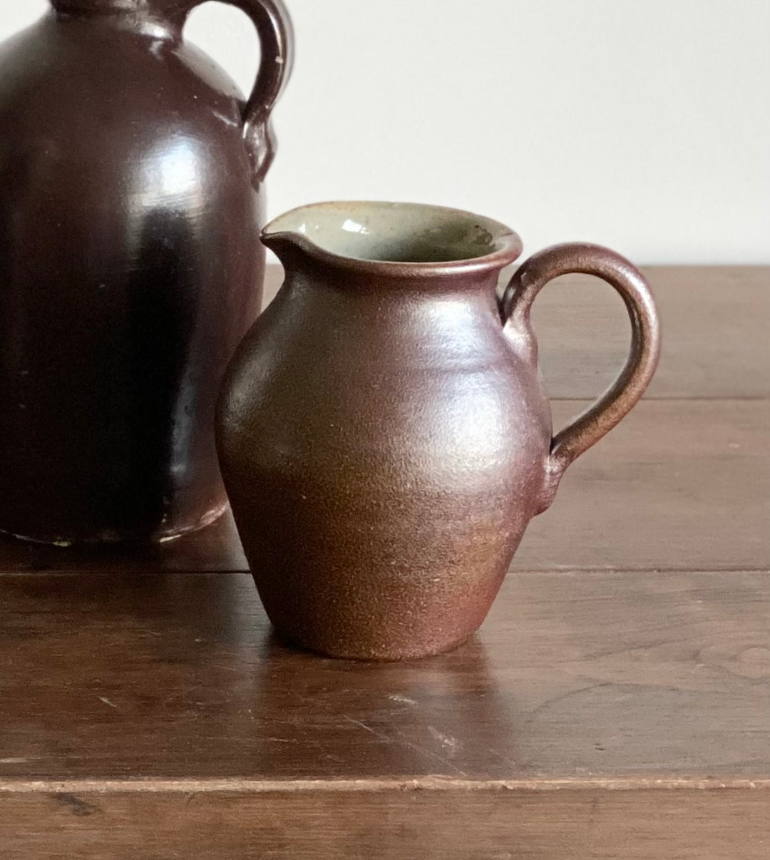 vintage French stoneware pitcher