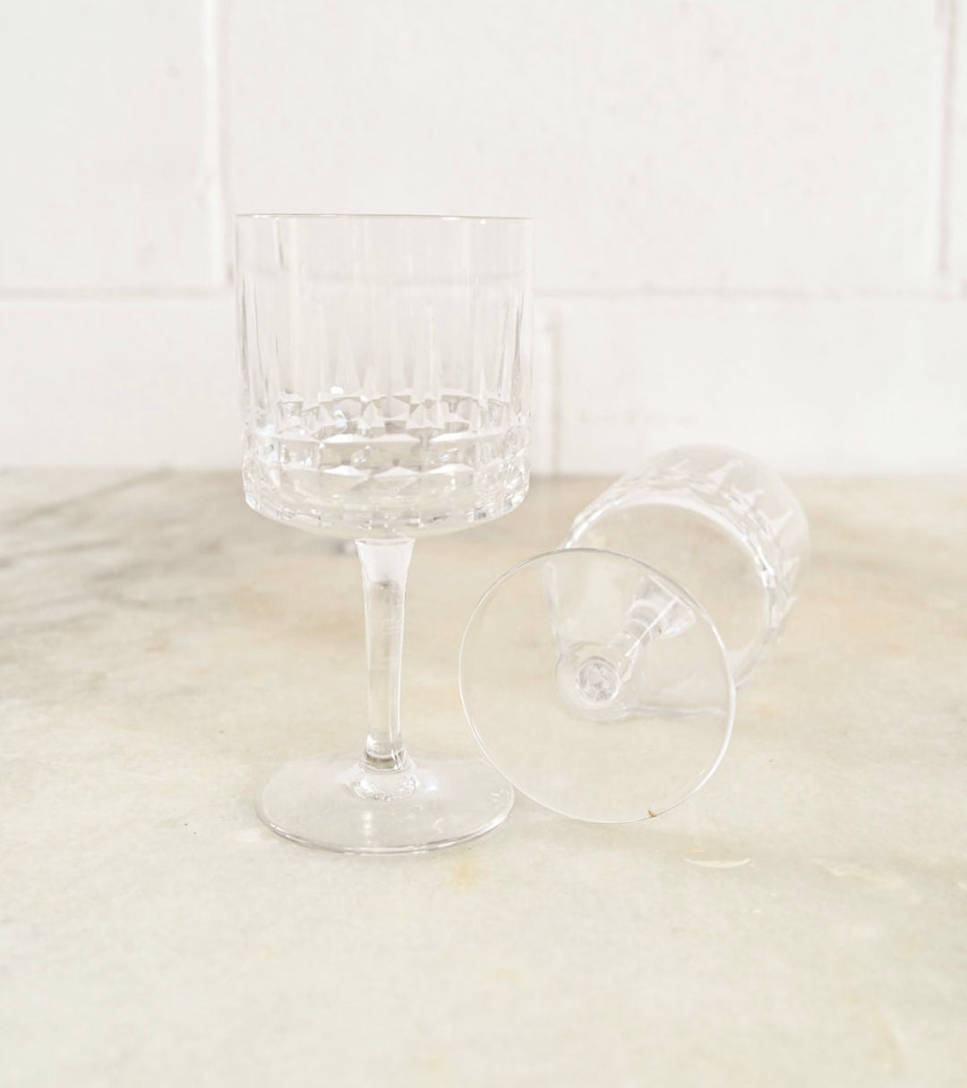 vintage french wine glasses, set of 7