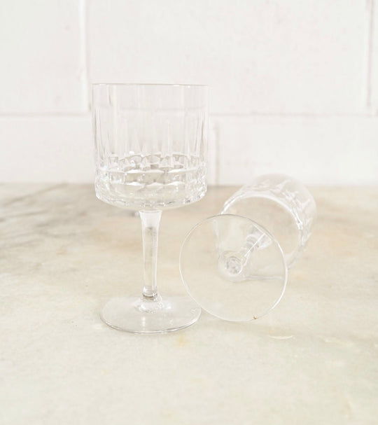 vintage french wine glasses, set of 7