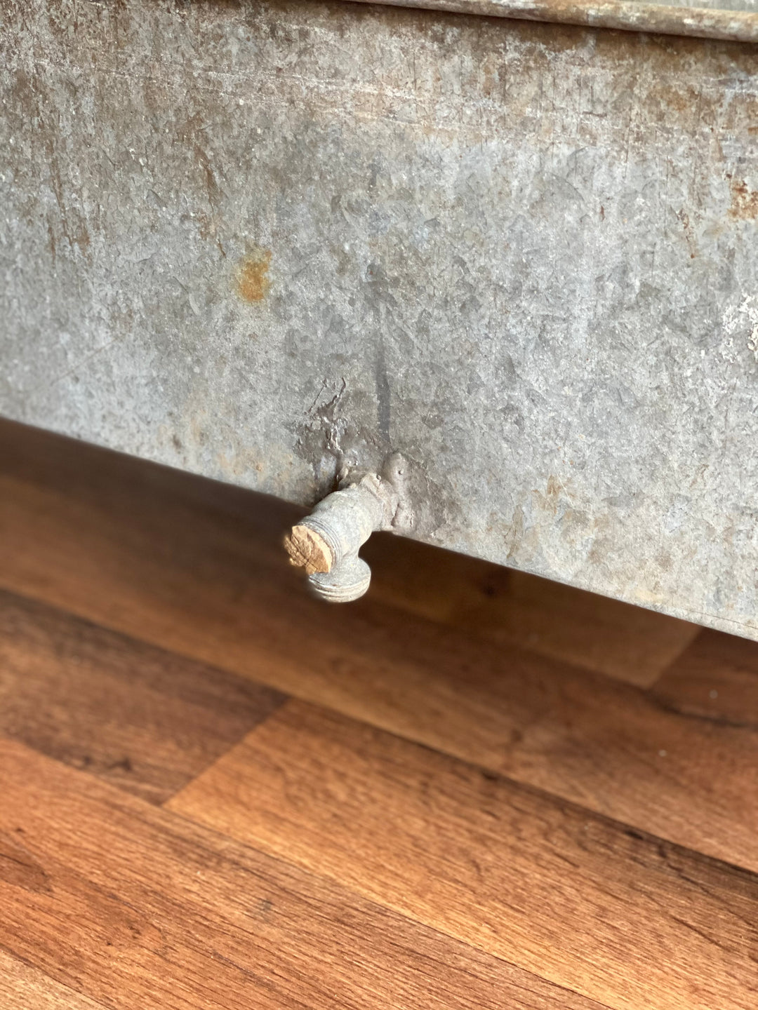 vintage galvanized footed planter