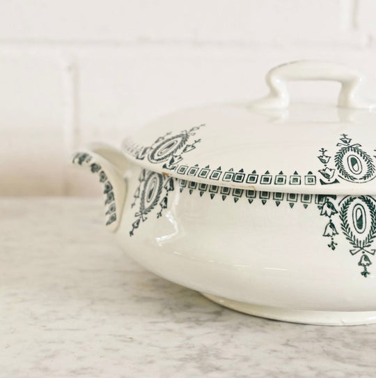 vintage french transferware soupière soup tureen