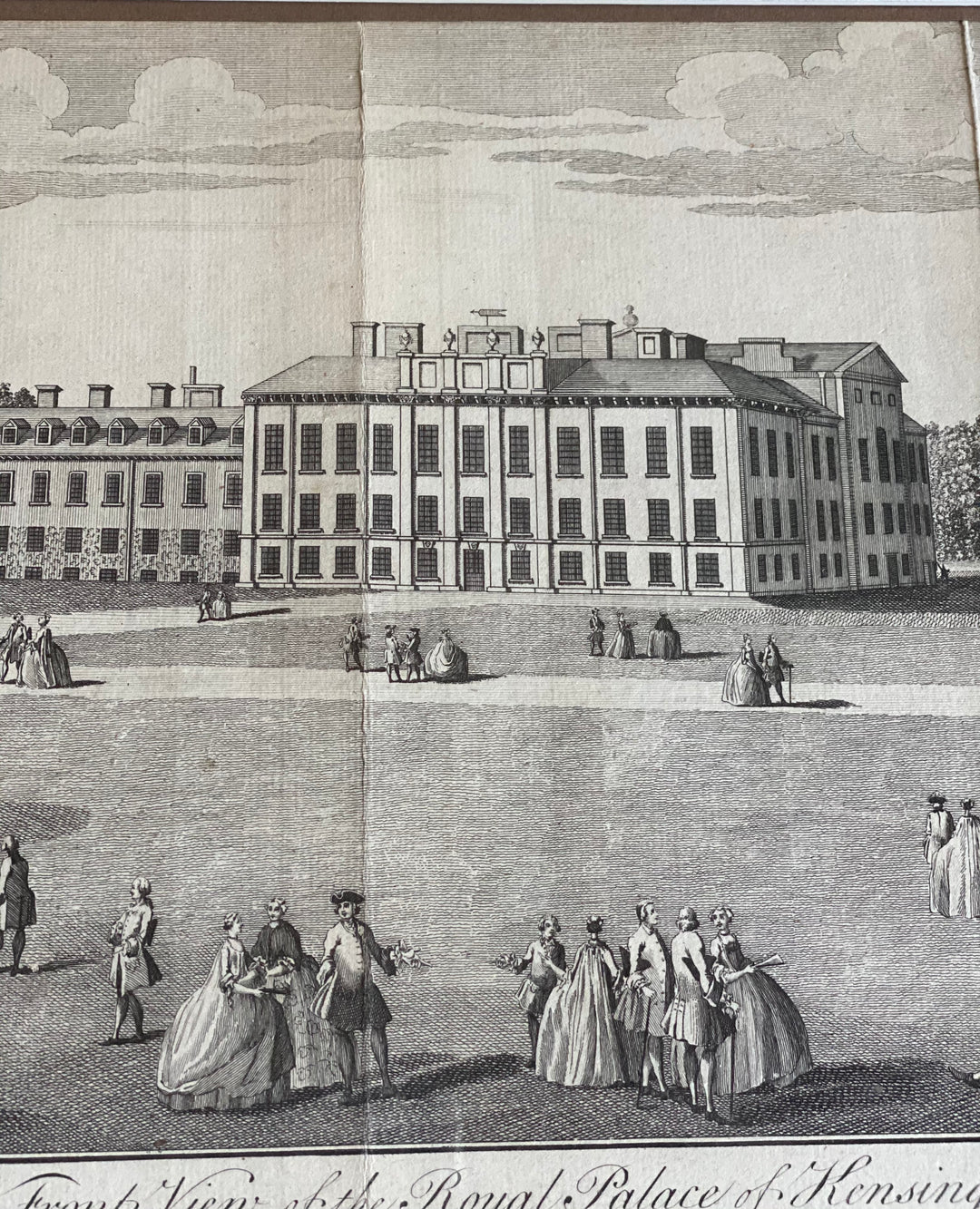antique engraving, “royal palace of kensington”
