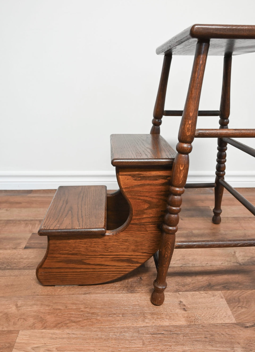 vintage hand turned convertible step stool