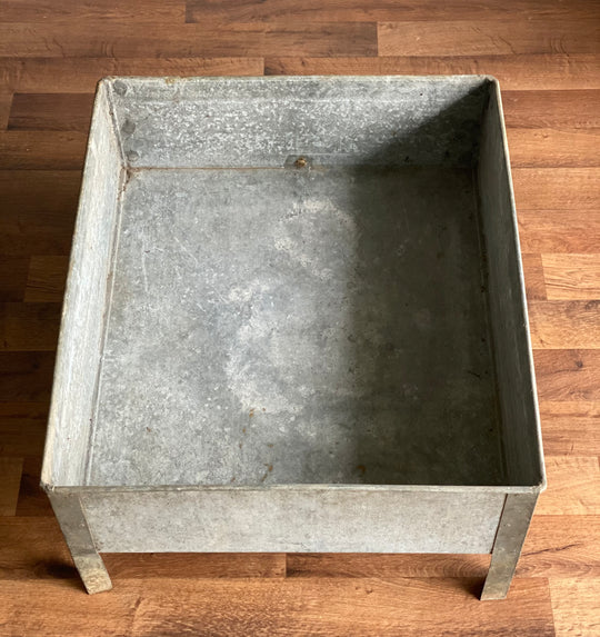 vintage galvanized footed planter