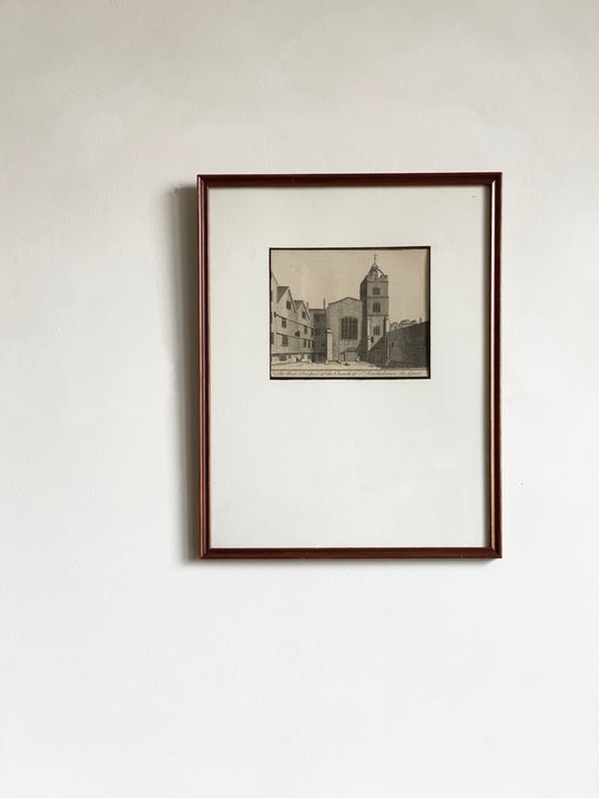 antique engraving, “west prospect church”