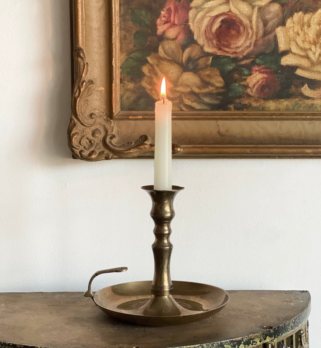 vintage brass chamber candlestick