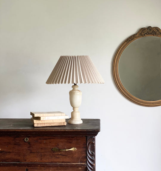 vintage marble lamp with pleated shade