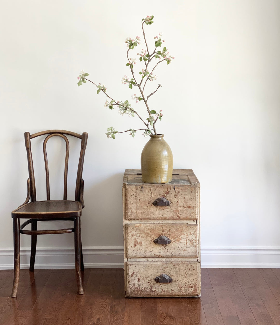 antique 3 drawer side table