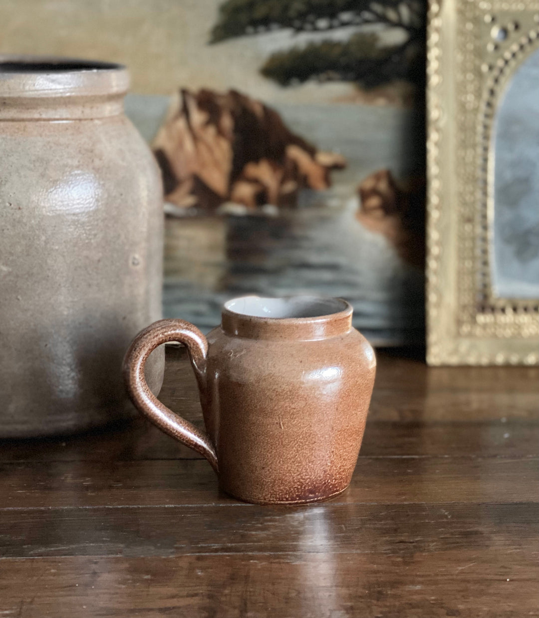 vintage French stoneware creamer