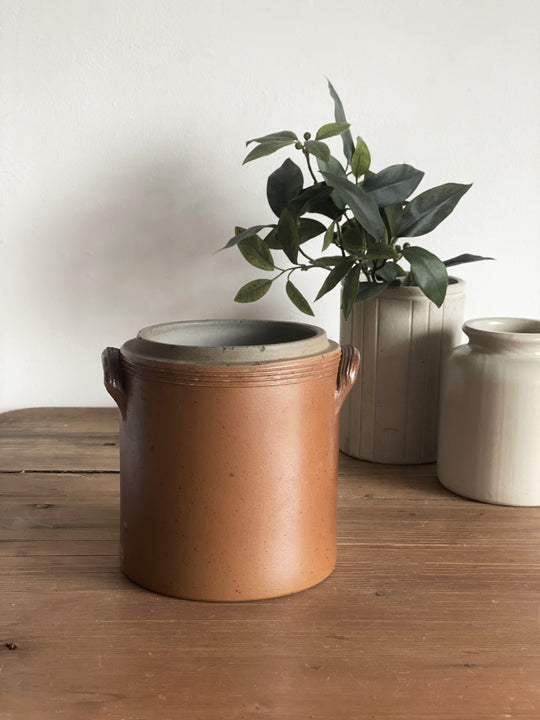 vintage French stoneware salt cellar