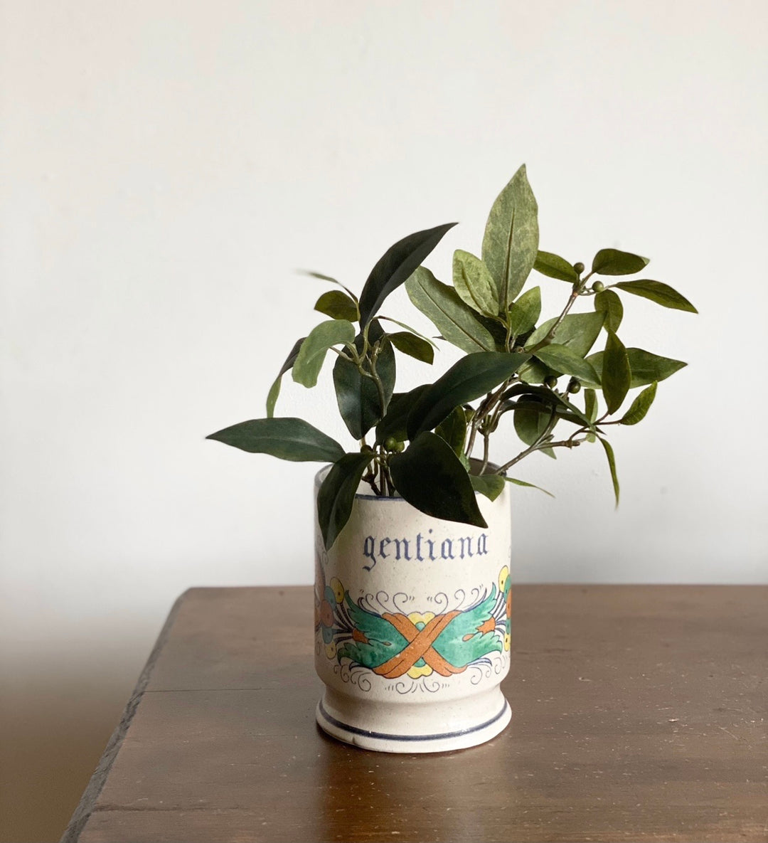vintage Italian apothecary jar, “gentiana”