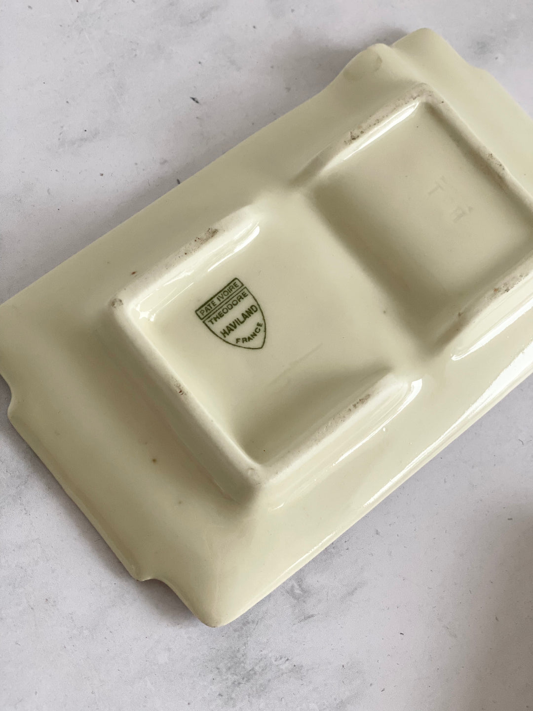 vintage Limoges saucer & ashtray, set of two