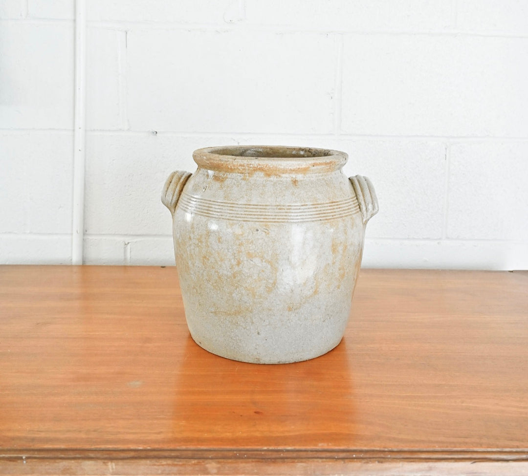vintage french stoneware confit pot
