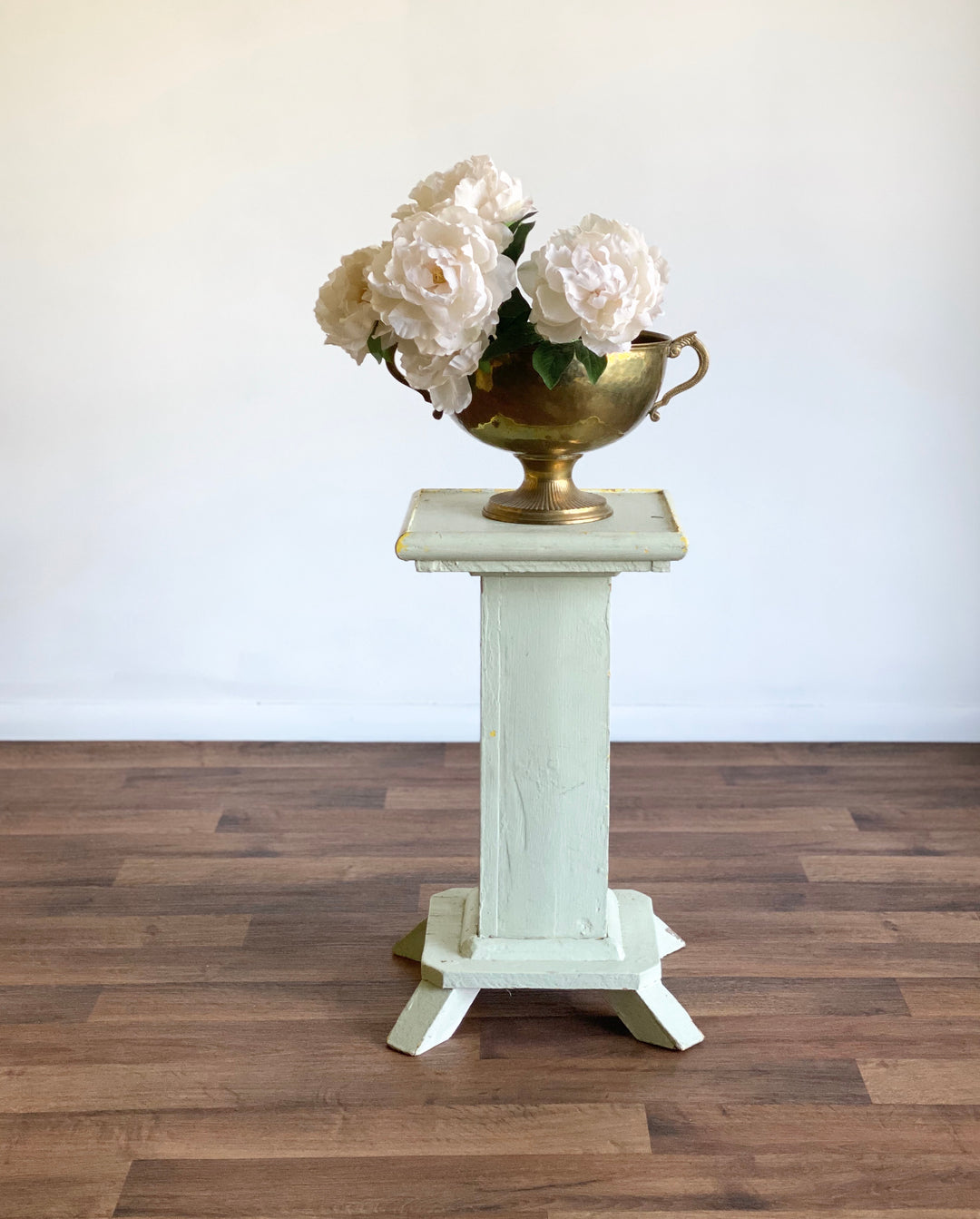 vintage ecclesiastical wood pedestal