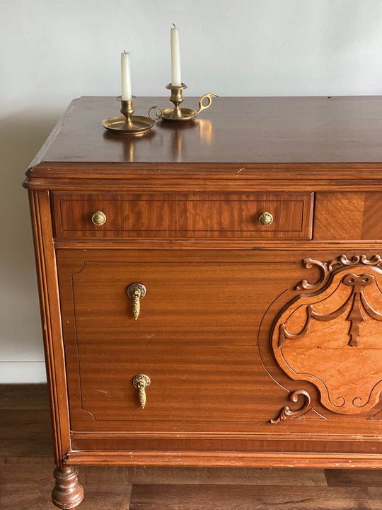 vintage ornate mahogany dresser