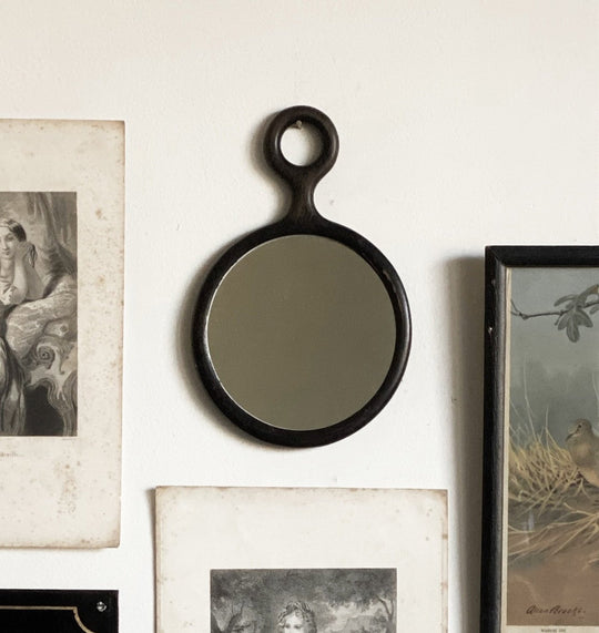 antique ebony hand mirror