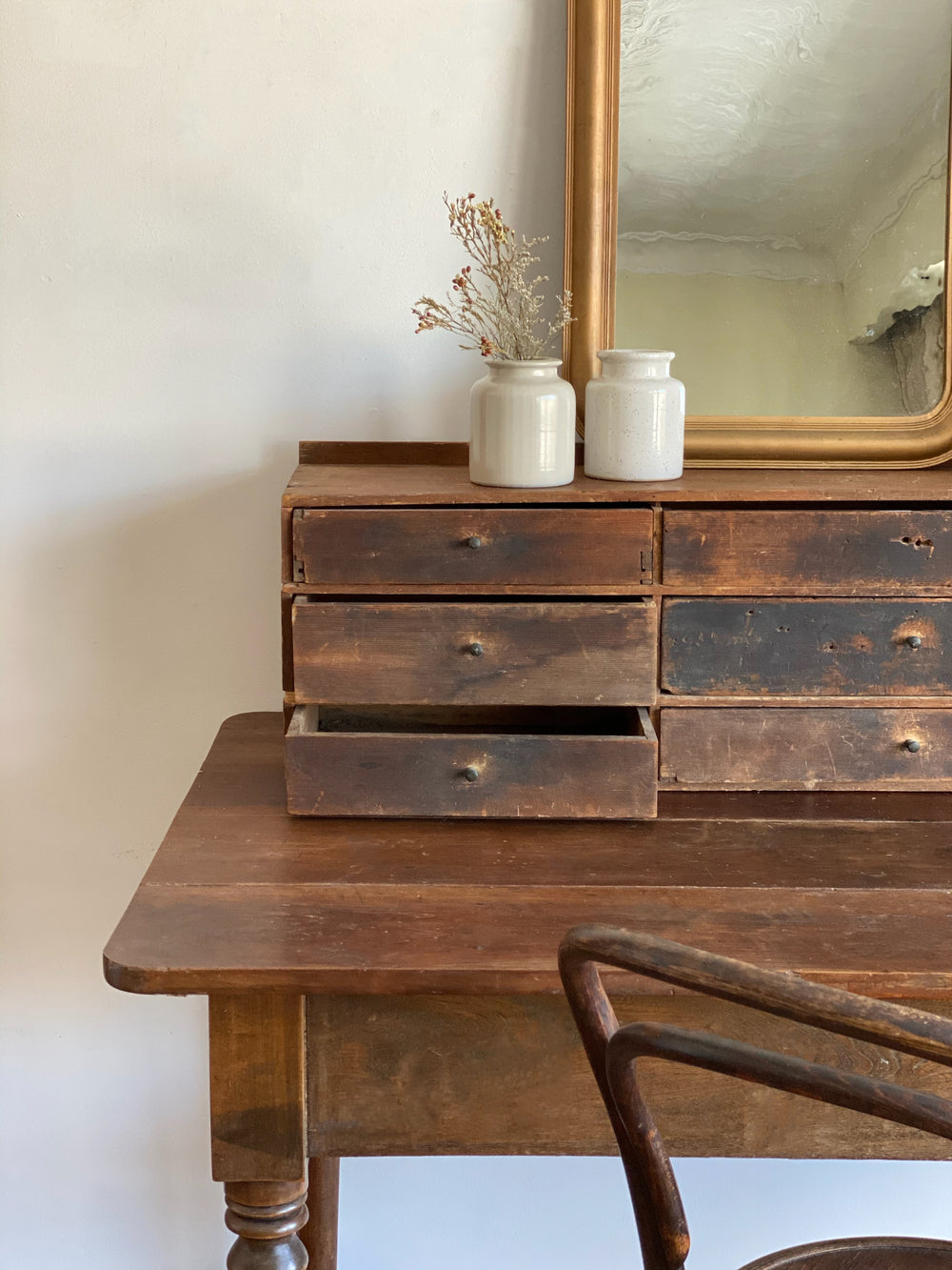 antique 9 drawer apothecary cabinet