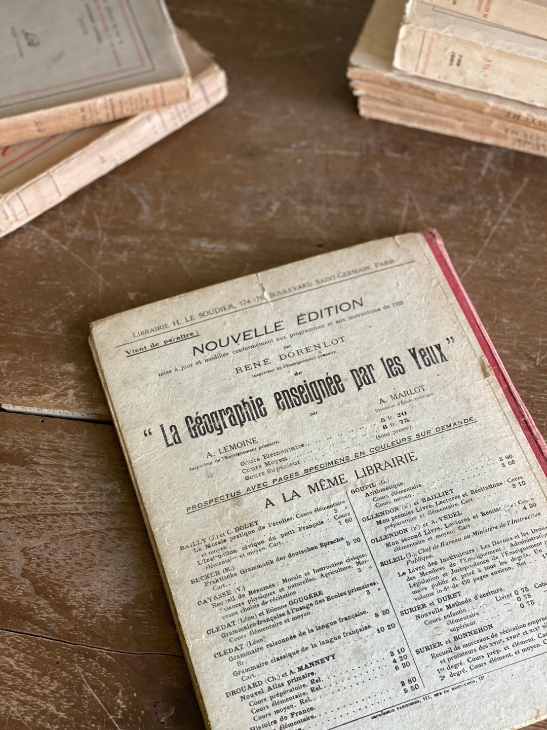 vintage French textbook, “la geographie” 1923