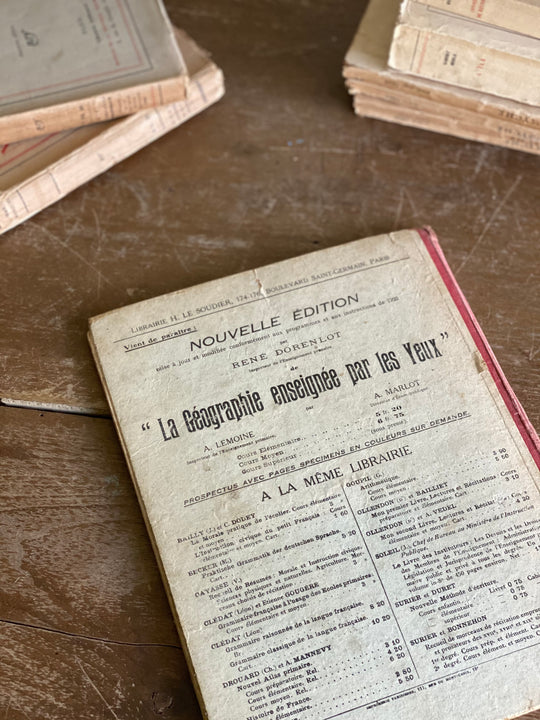vintage French textbook, “la geographie” 1923