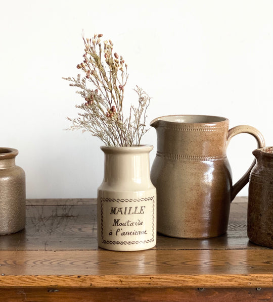 vintage maille stoneware mustard jar