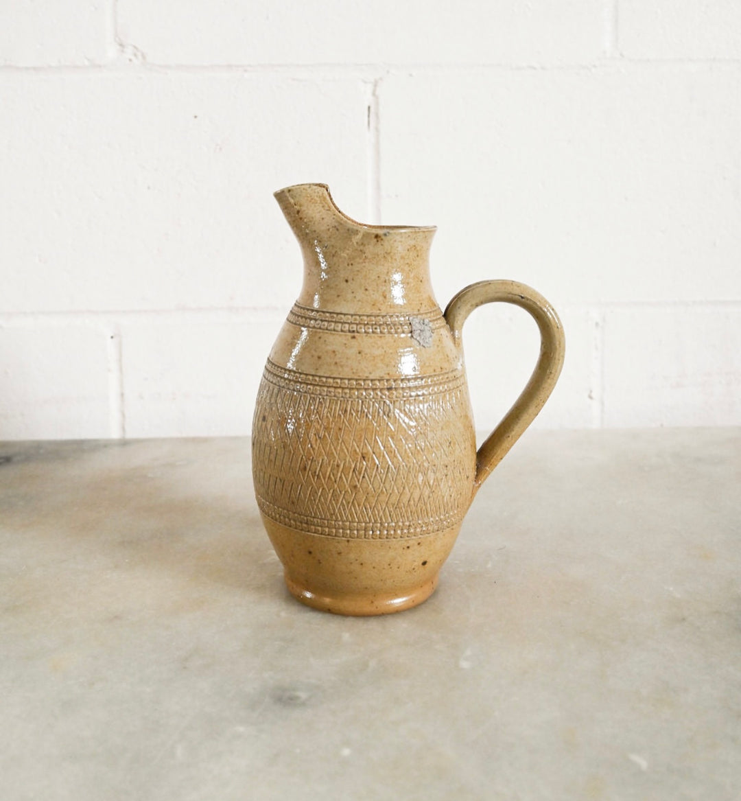 vintage french stoneware pitcher