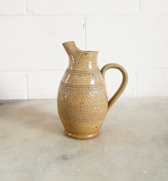 vintage french stoneware pitcher