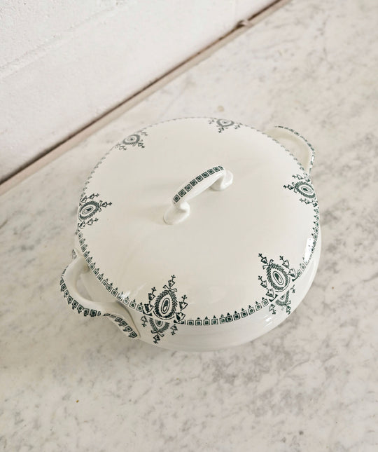 vintage french transferware soupière soup tureen