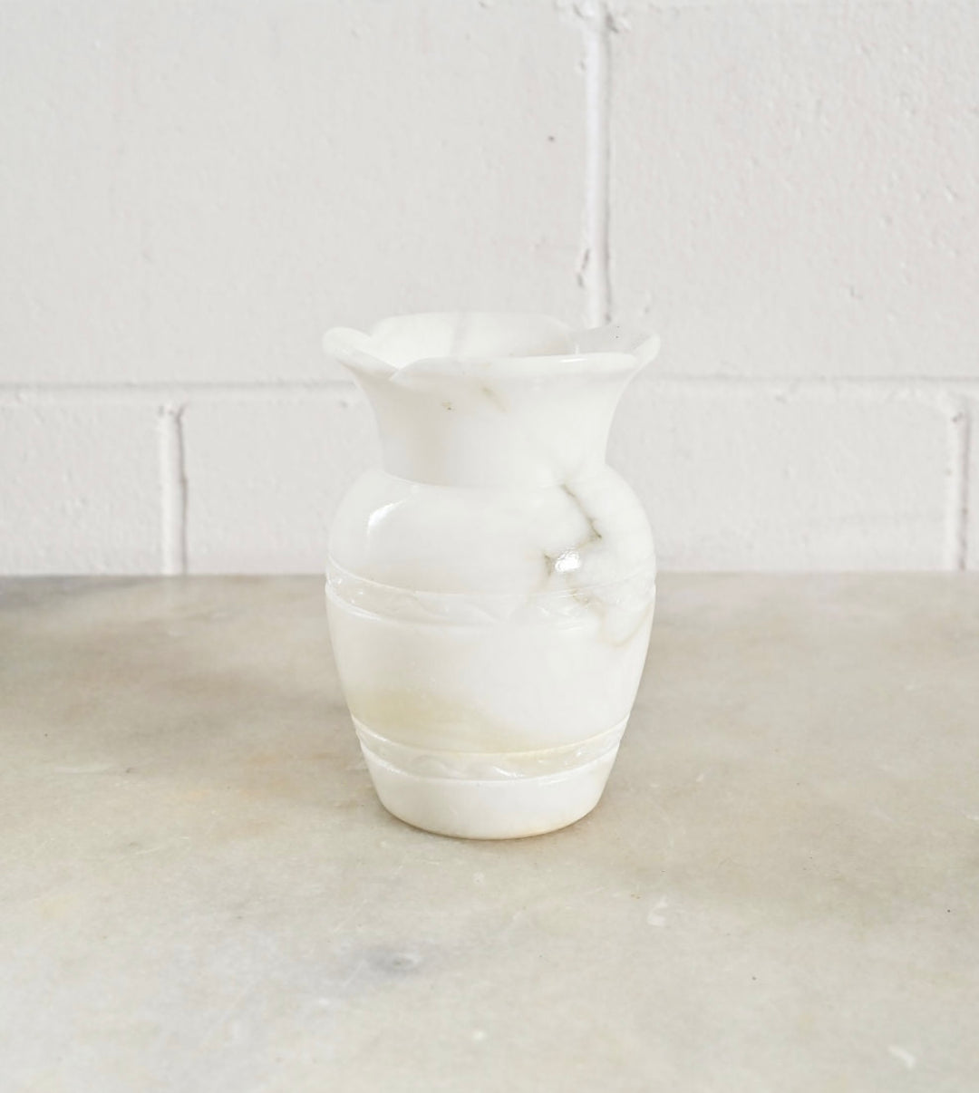 vintage french solid marble vase