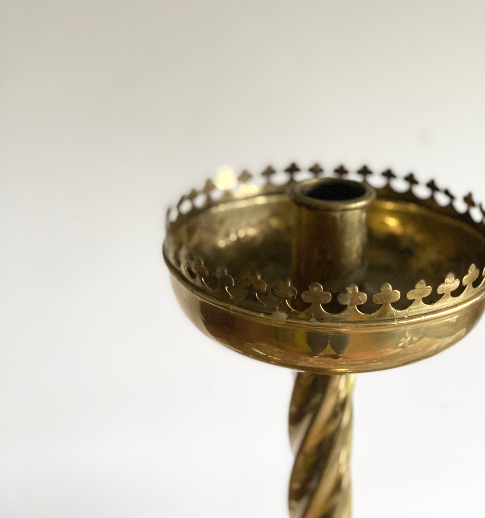 antique extra large Scottish candle stick