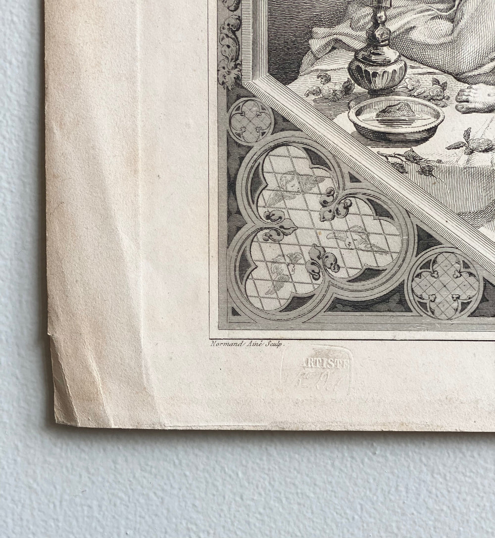 antique engraving, "l'artiste"