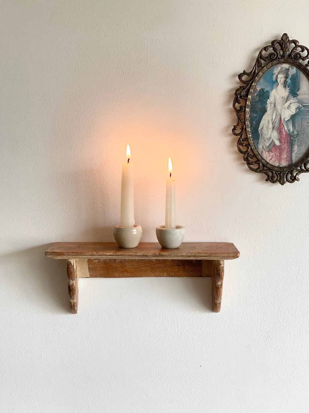 vintage petite wall sconce shelf