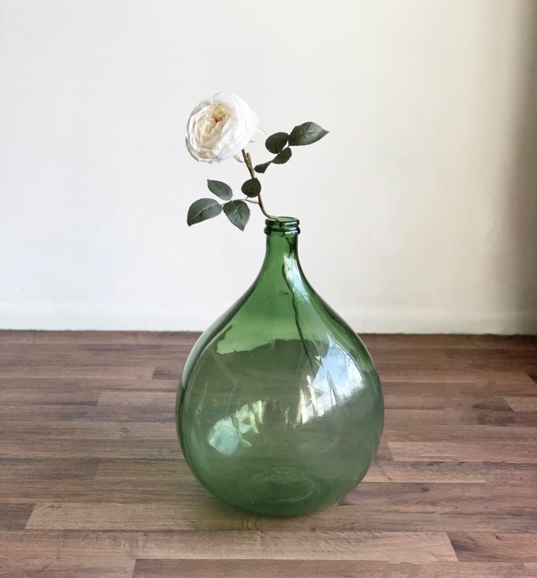 large green vintage demijohn bottles