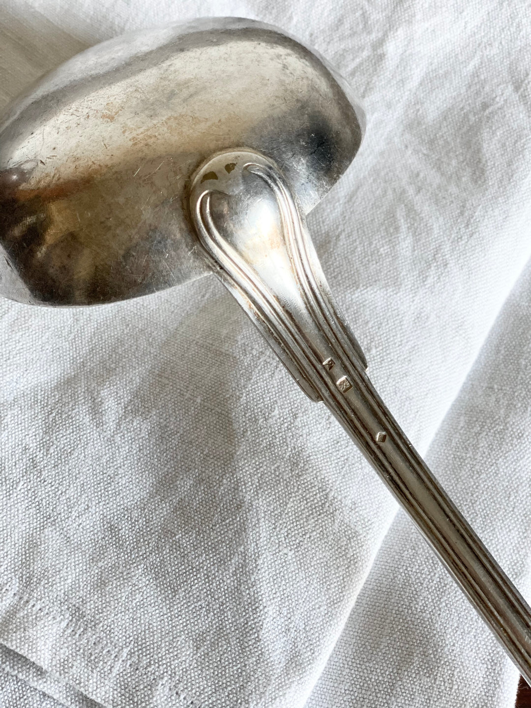 vintage French silverplate ladle