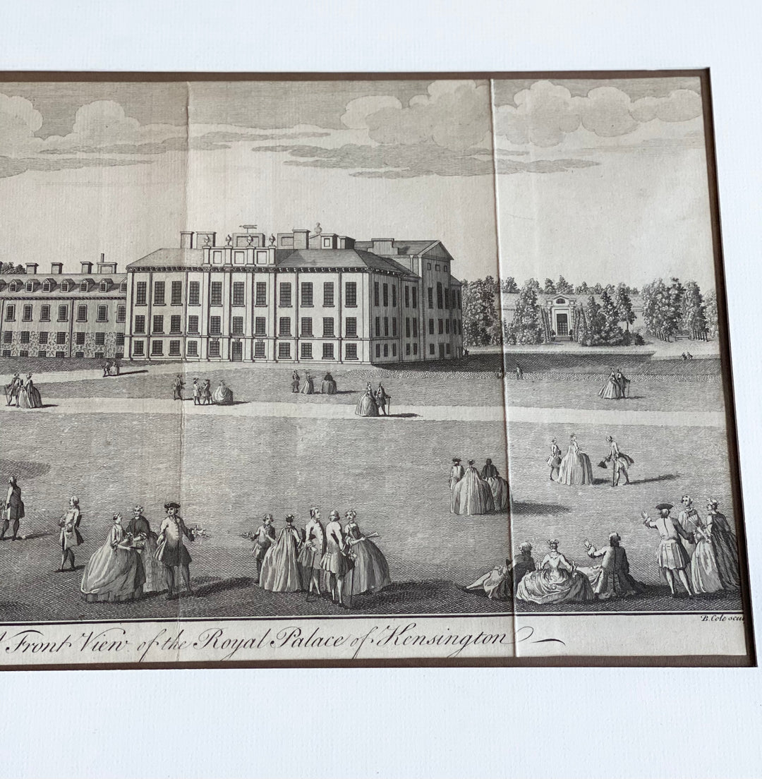 antique engraving, “royal palace of kensington”