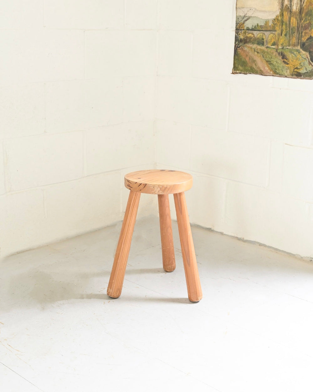 midcentury french tripod stool