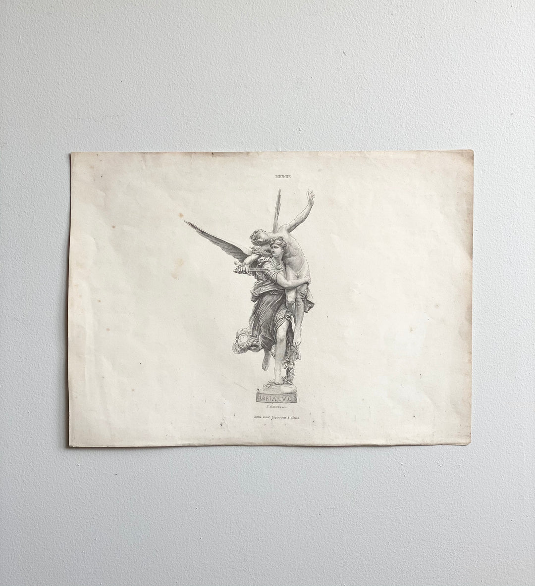 antique engraving, “gloria victis! (Appartient à l’Etat)”