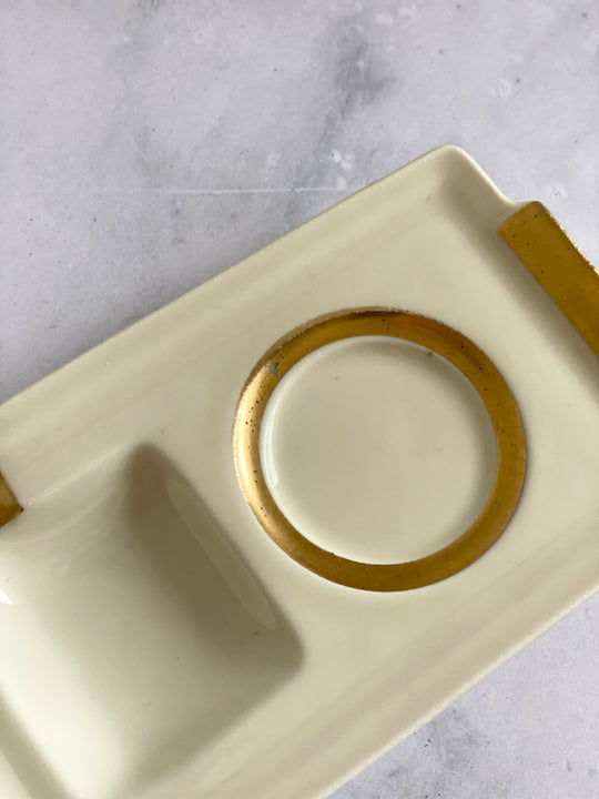 vintage Limoges saucer & ashtray, set of two