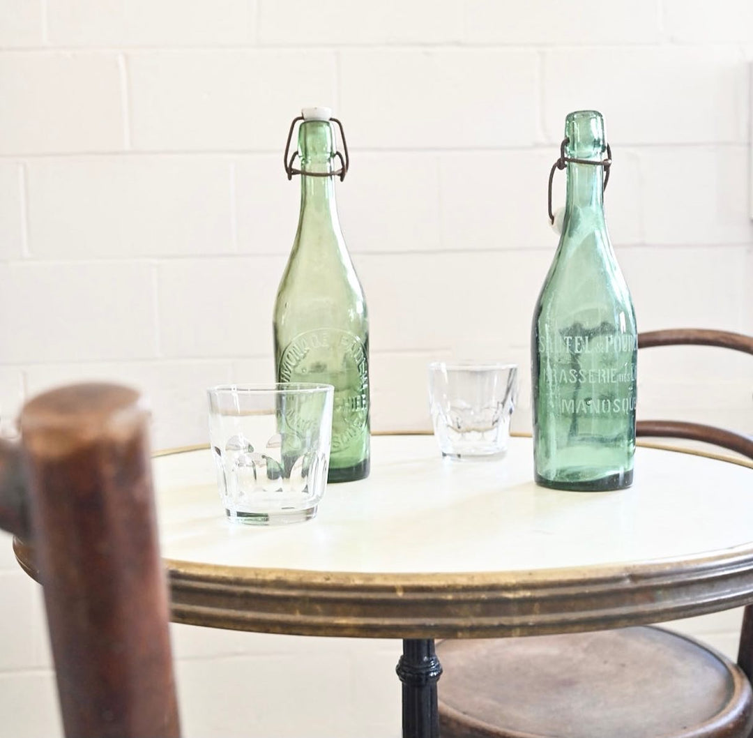 antique brasserie bottle with porcelain lid