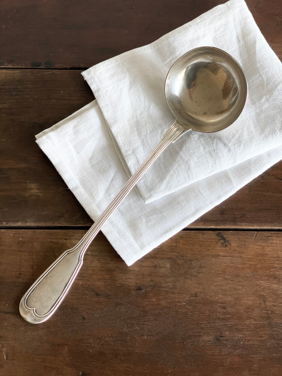 vintage French silverplate ladle