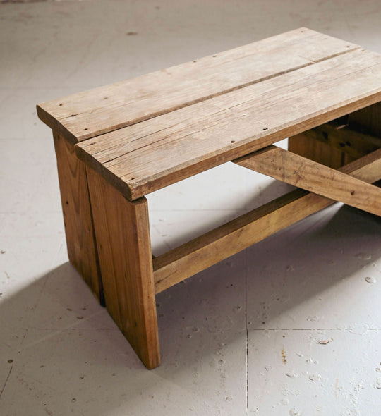 vintage french wood stool