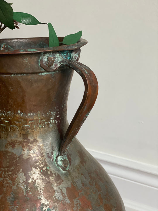 19th century french hand forged copper vessel
