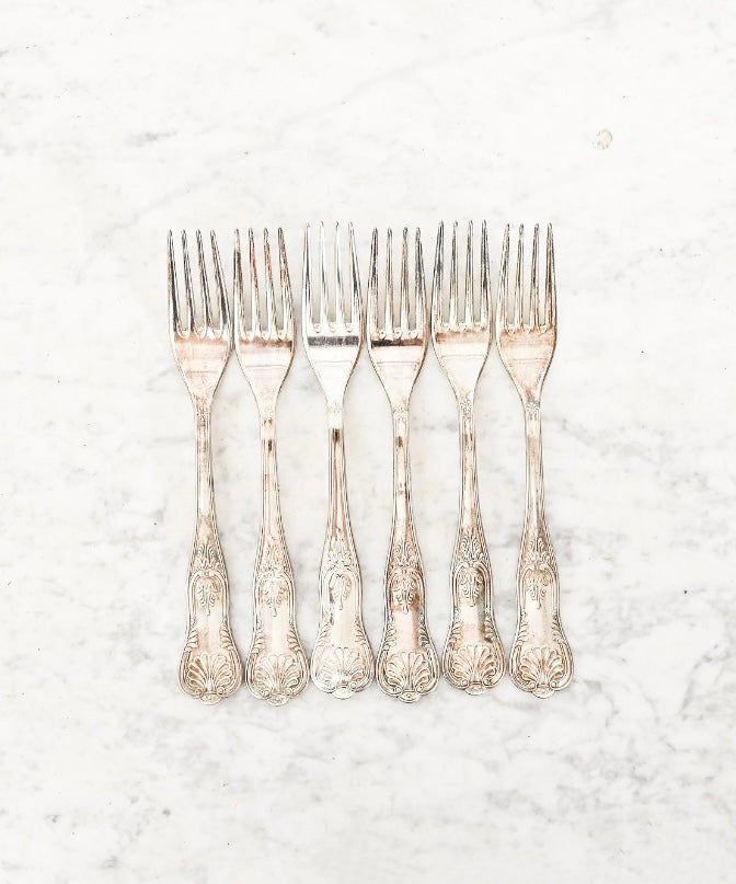 vintage french silver plate flatware, full set of 30