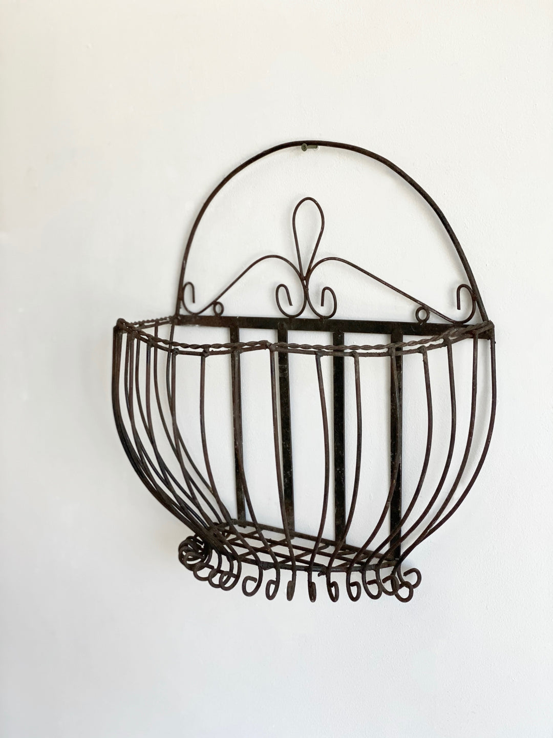 vintage French wrought iron basket I